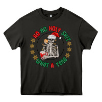 Asphalt ho ho holly shit skeleton santa Heavy Core Tee - MaliasSmallBusiness