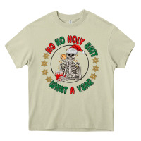 Mossy ho ho holly shit skeleton santa Heavy Core Tee - MaliasSmallBusiness