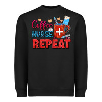 Black Coffee Nurse Repeat Heavyweight Sweatshirt - FaDigitalArtStudio