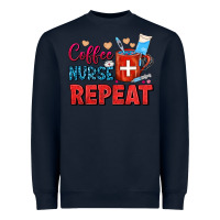 Navy Coffee Nurse Repeat Heavyweight Sweatshirt - FaDigitalArtStudio