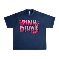 Navy Pink Divas Breast Cancer Urban Heavy Tee - NancyCooperArtShop
