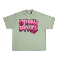 Oil Green Pink Divas Breast Cancer Urban Heavy Tee - NancyCooperArtShop