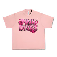 Salmon Pink Divas Breast Cancer Urban Heavy Tee - NancyCooperArtShop