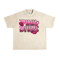 Sandshell Pink Divas Breast Cancer Urban Heavy Tee - NancyCooperArtShop