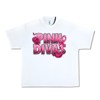 White Pink Divas Breast Cancer Urban Heavy Tee - NancyCooperArtShop
