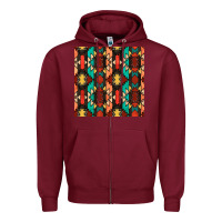 Burgundy native american aztec seamless pattern Zipper Hoodie - BundleAndBundleShop