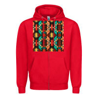 Red native american aztec seamless pattern Zipper Hoodie - BundleAndBundleShop
