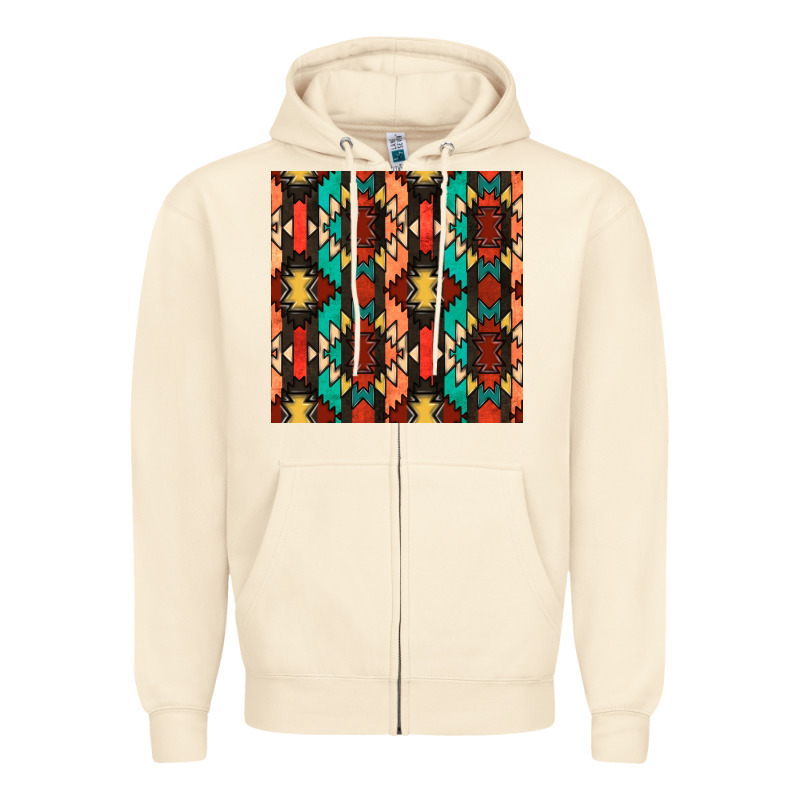 Native American Aztec Seamless Pattern Zipper Hoodie by BundleAndBundleShop | Teevron