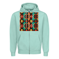 Seafoam native american aztec seamless pattern Zipper Hoodie - BundleAndBundleShop