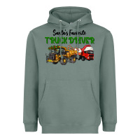 Sage Santa's Favorite Truck Driver Heavyweight Hoodie - LillyAllenDesigns
