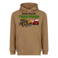 Toasted Coconut Santa's Favorite Truck Driver Heavyweight Hoodie - LillyAllenDesigns