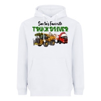 White Santa's Favorite Truck Driver Heavyweight Hoodie - LillyAllenDesigns