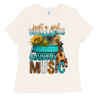 Bone Just A Girl Who Loves Country Music Ladies Tee - BundleAndBundleShop