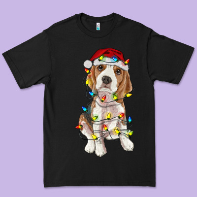 Christmas Beagle Premium Tee Designed By Ranaportraitstore