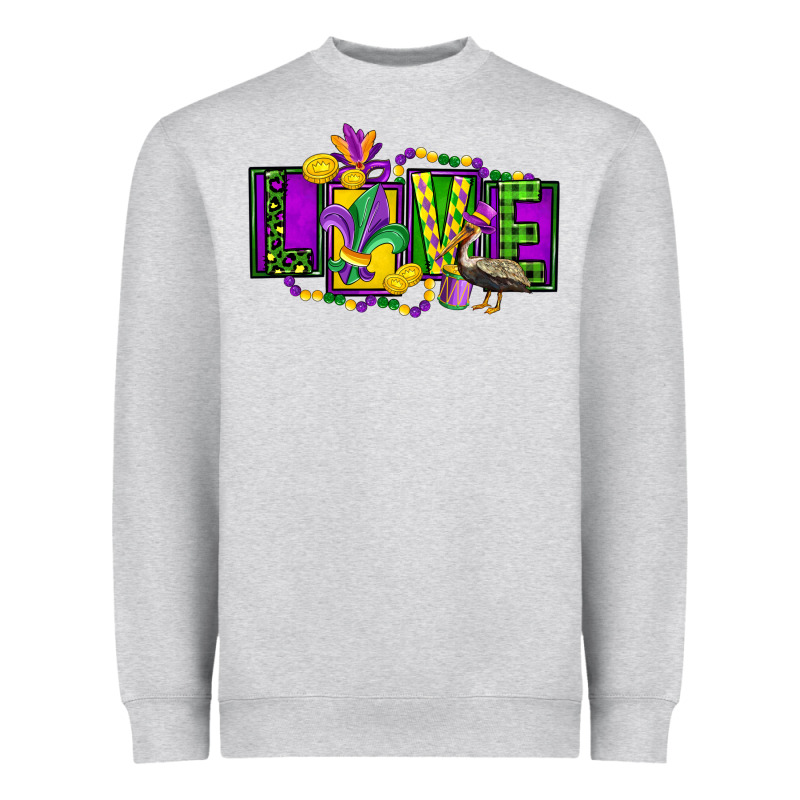 Mardi Gras Love Heavyweight Sweatshirt by FaDigitalArtStudio | Teevron