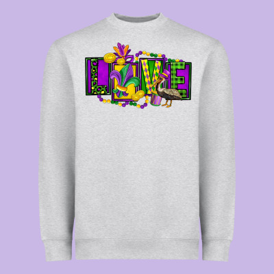 Mardi Gras Love Heavyweight Sweatshirt Designed By Fadigitalartstudio