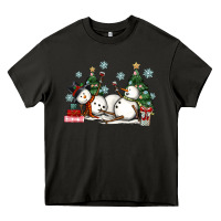 Asphalt christmas snowmen with wine Heavy Core Tee - MaliasSmallBusiness