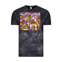 Cloud Black Mardi Gras with king cake Vintage Tee - NancyCooperArtShop