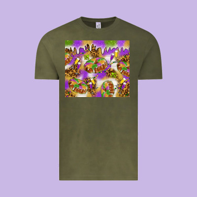 Mardi Gras With King Cake Vintage Tee Designed By Nancycooperartshop