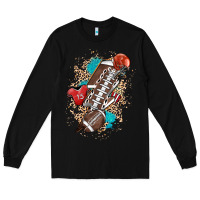 Black Football lightning bolt leopard Long Sleeve Tee - HowdyJamesFarm