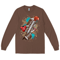 Chestnut Football lightning bolt leopard Long Sleeve Tee - HowdyJamesFarm
