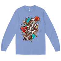 Colony Blue Football lightning bolt leopard Long Sleeve Tee - HowdyJamesFarm
