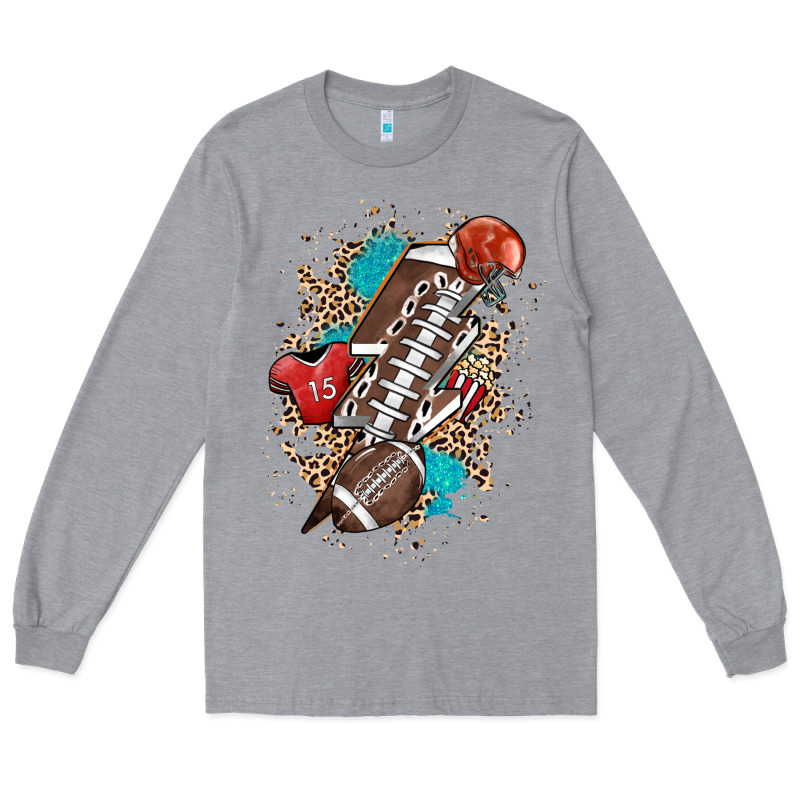Football Lightning Bolt Leopard Long Sleeve Tee by HowdyJamesFarm | Teevron