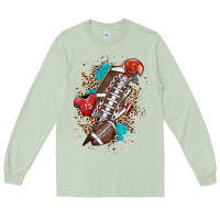 Matcha Football lightning bolt leopard Long Sleeve Tee - HowdyJamesFarm