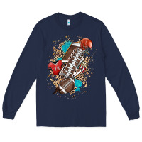 Navy Football lightning bolt leopard Long Sleeve Tee - HowdyJamesFarm