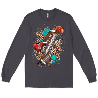 Smoke Football lightning bolt leopard Long Sleeve Tee - HowdyJamesFarm