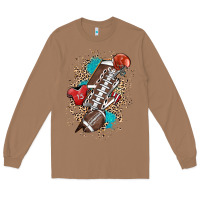 Toasted Coconut Football lightning bolt leopard Long Sleeve Tee - HowdyJamesFarm