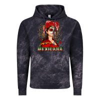 Cloud Black Sugar skull girl with Mexicana Vintage Hoodie - NancyCooperArtShop