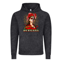 Vintage Black Sugar skull girl with Mexicana Vintage Hoodie - NancyCooperArtShop