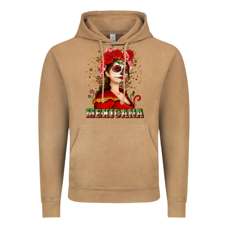 Sugar Skull Girl With Mexicana Vintage Hoodie by NancyCooperArtShop | Teevron