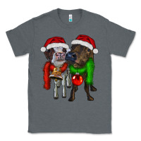 Charcoal Heather two christmas heifers Classic Tee - RanaPortraitStore