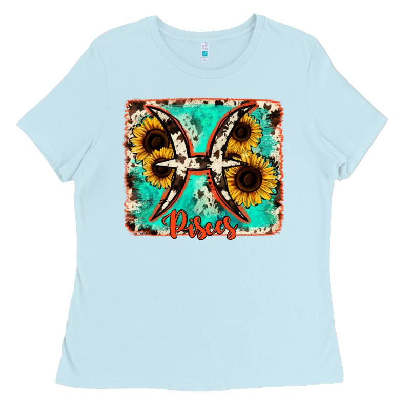 Pisces Turquoise Cowhide Ladies Tee by RanaPortraitStore | Teevron