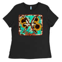 Black pisces turquoise cowhide Ladies Tee - RanaPortraitStore