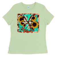 Matcha pisces turquoise cowhide Ladies Tee - RanaPortraitStore