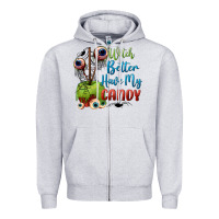 Heather Grey witch better have my candy Zipper Hoodie - BundleAndBundleShop