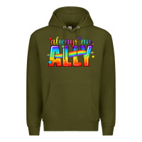 Army Green Always An Ally Pride LGBTQ Premium Hoodie - BundleAndBundleShop
