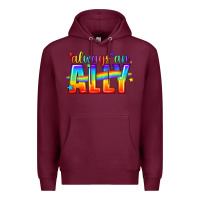 Burgundy Always An Ally Pride LGBTQ Premium Hoodie - BundleAndBundleShop