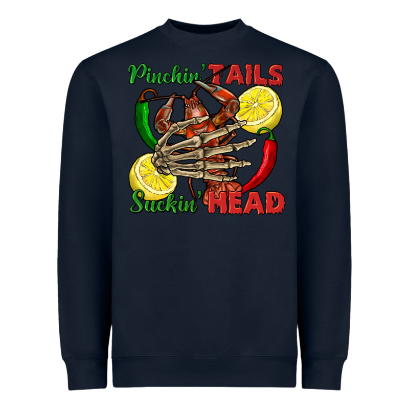Pinchin' Tails Suckin' Head Crawfish Heavyweight Sweatshirt by FaDigitalArtStudio | Teevron