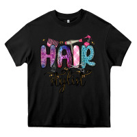 Black hair stylist Heavy Core Tee - MaliasSmallBusiness