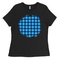 Black Winter Tartan Patch Ladies Tee - BundleAndBundleShop