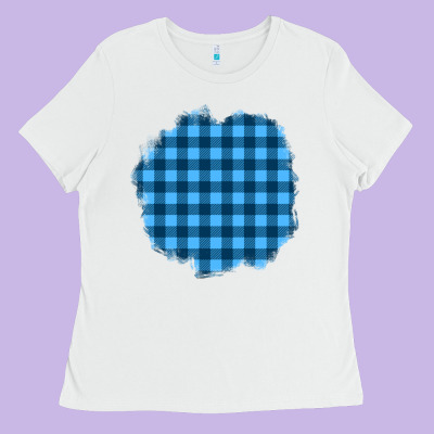 Winter Tartan Patch Ladies Tee Designed By Bundleandbundleshop