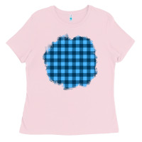 Bubblegum Pink Winter Tartan Patch Ladies Tee - BundleAndBundleShop