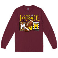 Burgundy Football mom yellow team color Long Sleeve Tee - HowdyJamesFarm