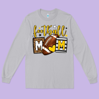 Football Mom Yellow Team Color Long Sleeve Tee Designed By Howdyjamesfarm