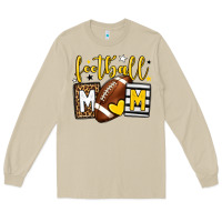 Mushroom Football mom yellow team color Long Sleeve Tee - HowdyJamesFarm
