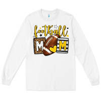 White Football mom yellow team color Long Sleeve Tee - HowdyJamesFarm